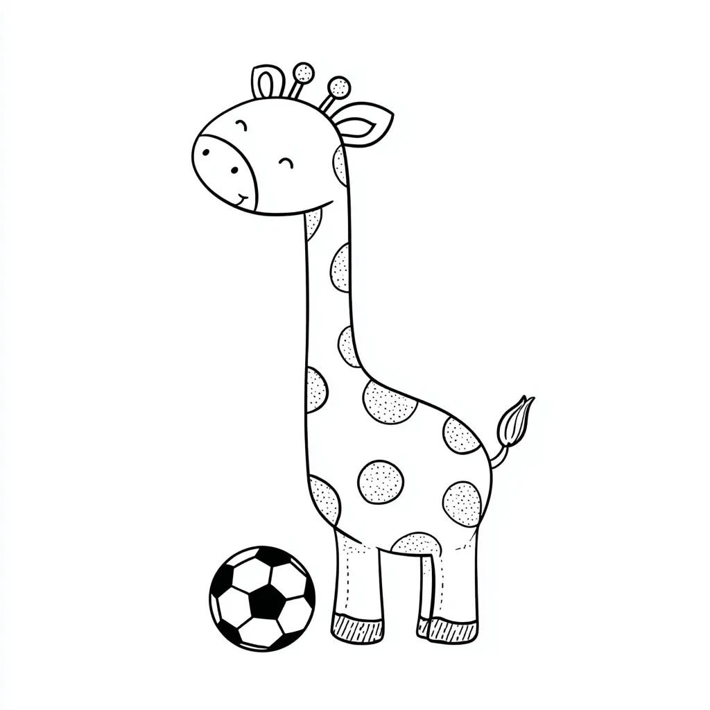 Dibujos de jirafas para colorear | JIRAFITA Y BALÓN | Minenito
