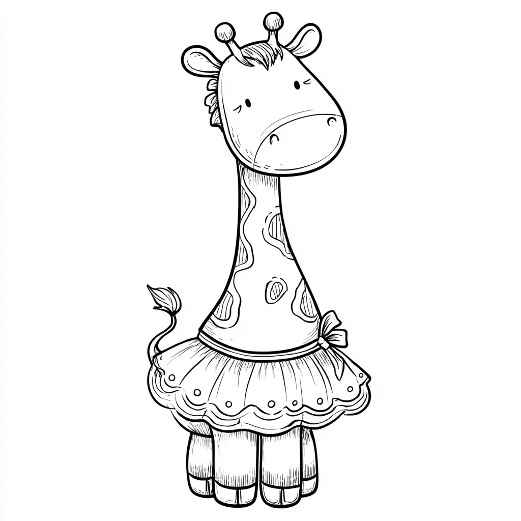 Dibujos de jirafas para colorear | JIRAFA COQUETA | Minenito