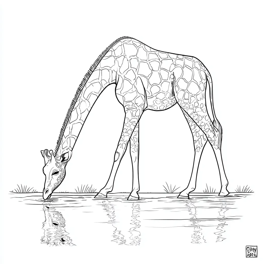 Dibujos de jirafas para colorear | REFLEJO DE JIRAFA | Minenito
