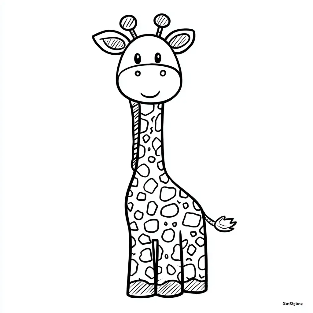 Dibujos de jirafas para colorear | JIRAFA SONRIENTE | Minenito