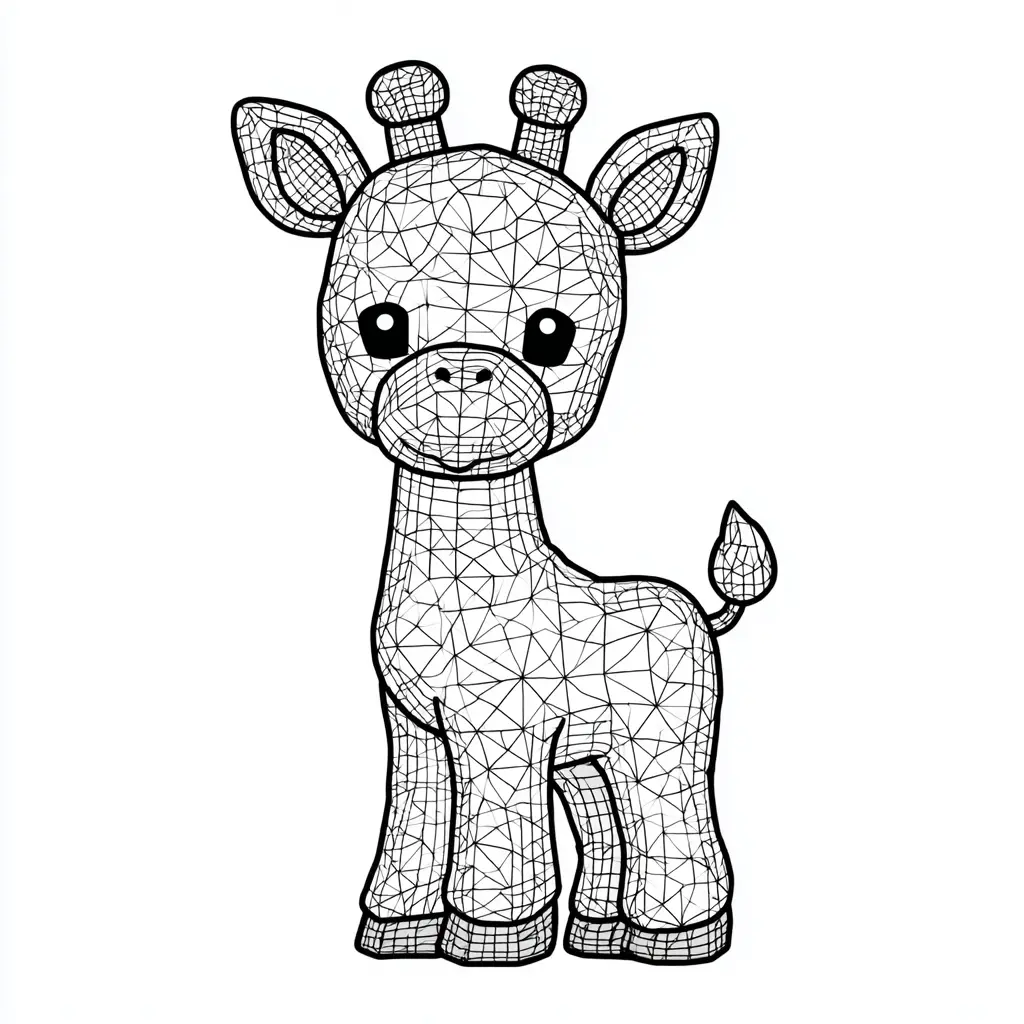 Dibujos de jirafas para colorear | LA JIRAFA BEBÉ GEOMÉTRICA | Minenito