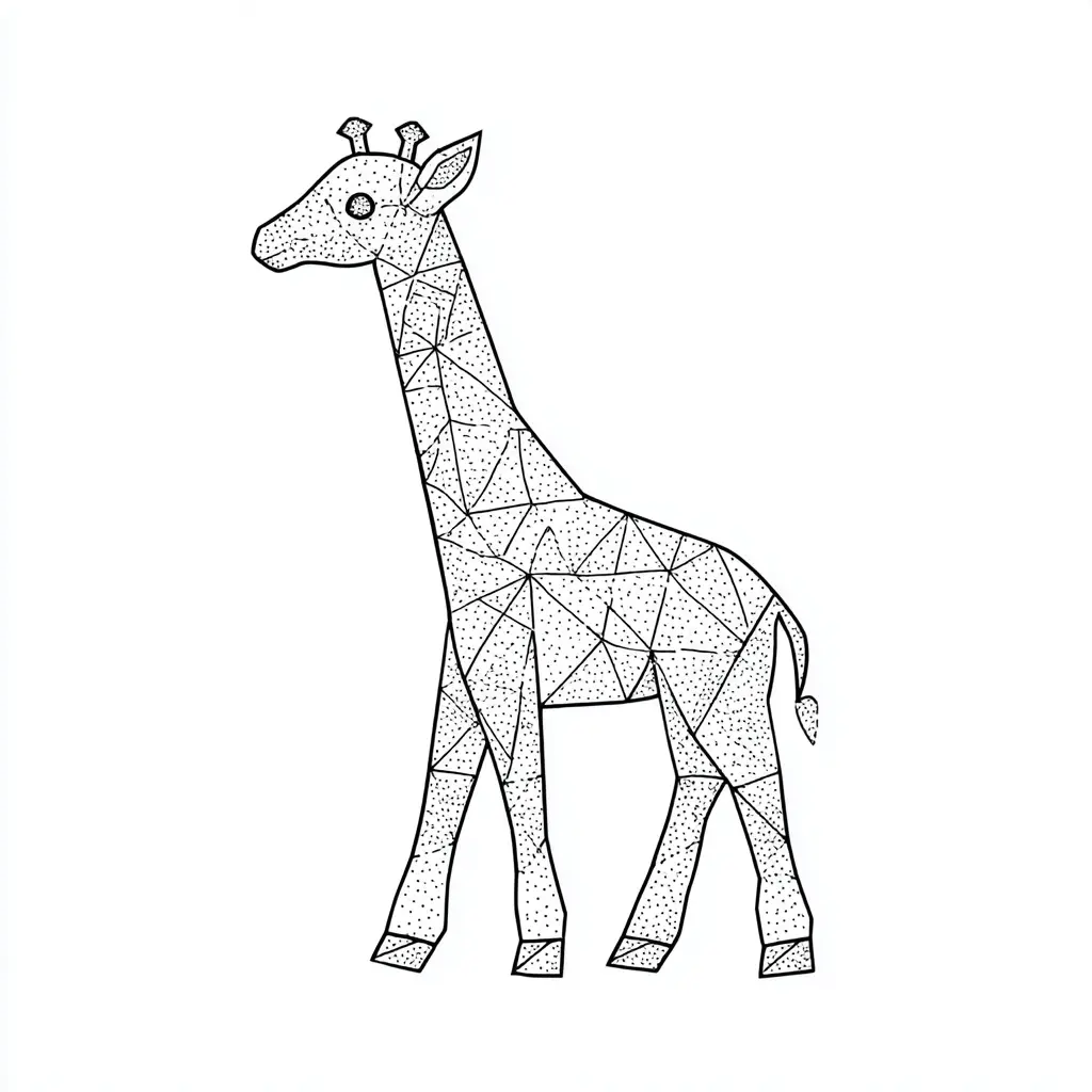 Dibujos de jirafas para colorear | LA JIRAFA DE TRIÁNGULOS | Minenito