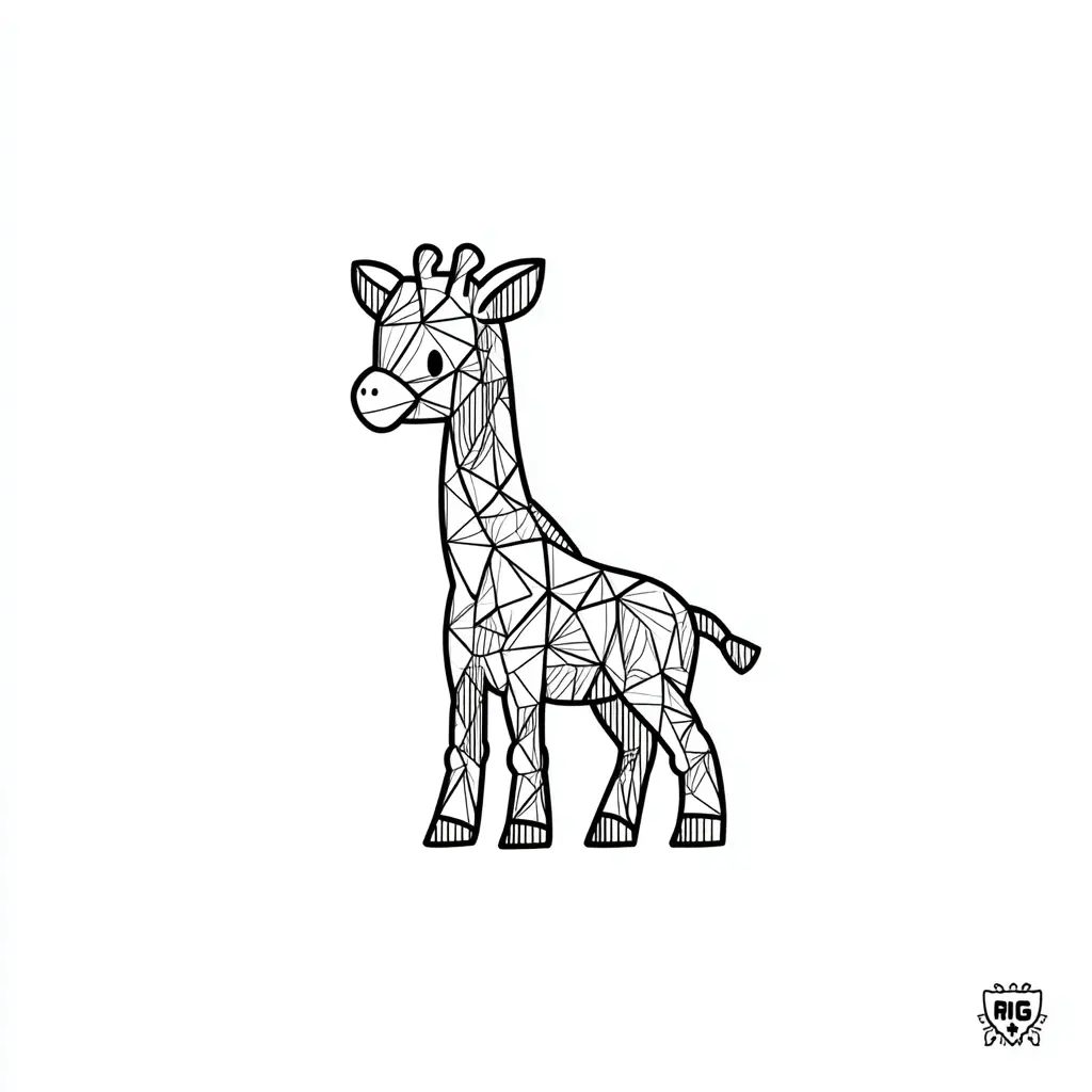 Dibujos de jirafas para colorear | TIERNA JIRAFITA DECORATIVA | Minenito