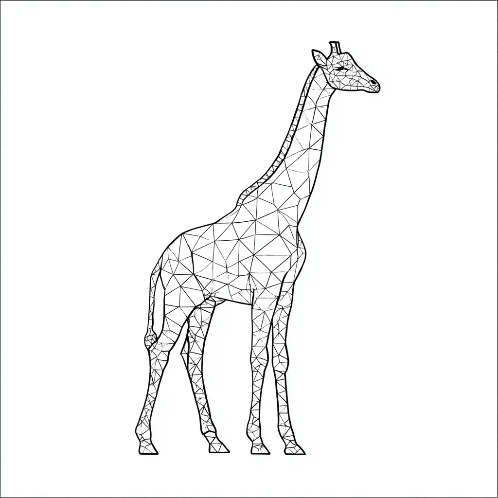 Dibujos de jirafas para colorear | LA JIRAFA DE POLÍGONOS | Minenito