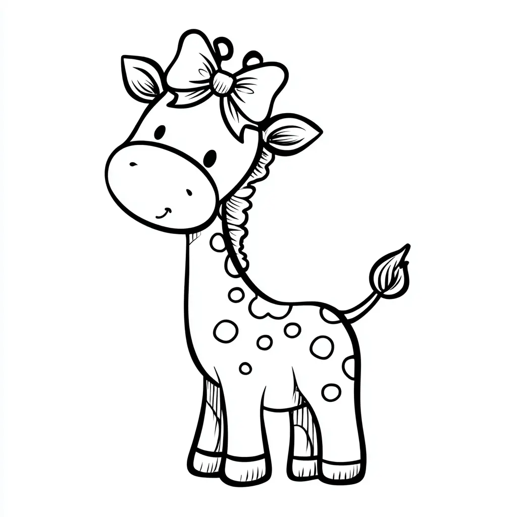 Dibujos de jirafas para colorear | JIRAFA CON LACITO | Minenito
