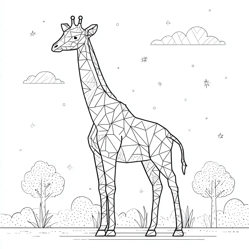 Dibujos de jirafas para colorear | JIRAFA EN LA SELVA MÁGICA | Minenito