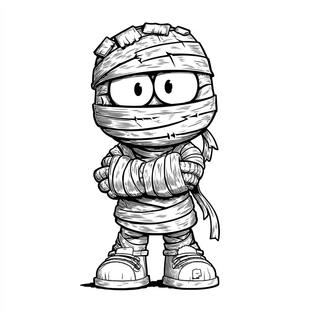 Dibujos de Halloween para colorear | MOMIA EN ZAPATILLAS Dibujos de Halloween para colorear | MOMIA EN ZAPATILLAS