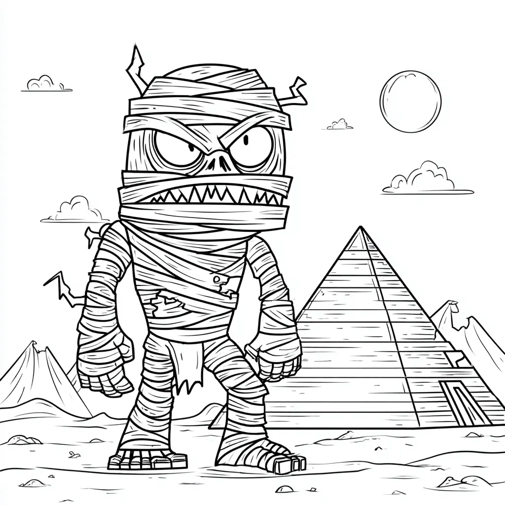 Dibujos de Halloween para colorear | MOMIA ENFURECIDA Dibujos de Halloween para colorear | MOMIA ENFURECIDA