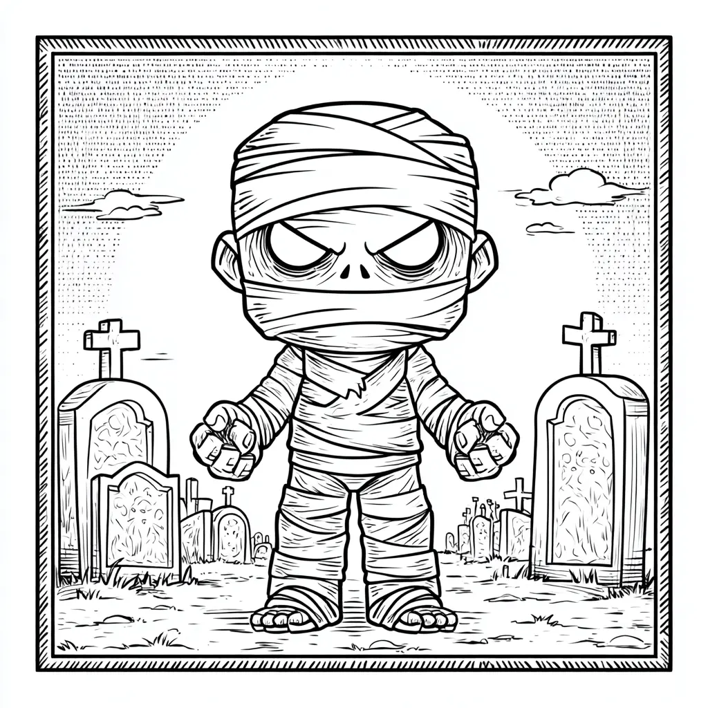 Dibujos de Halloween para colorear | MOMIA HORRENDA Dibujos de Halloween para colorear | MOMIA HORRENDA