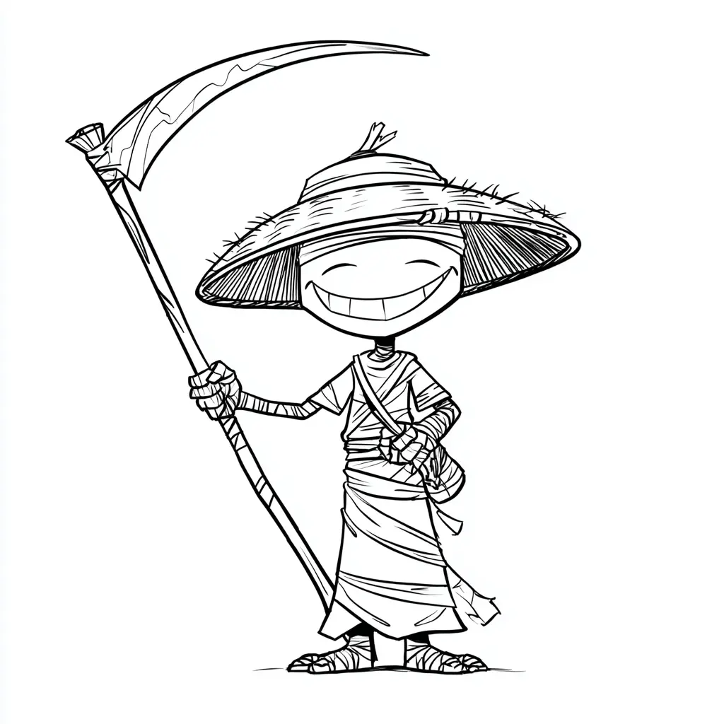 Dibujos de Halloween para colorear | MOMIA SEGADORA Dibujos de Halloween para colorear | MOMIA SEGADORA