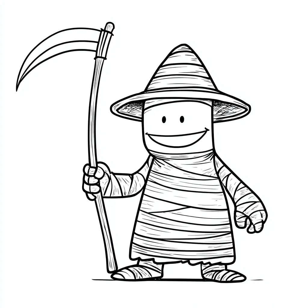 Dibujos de Halloween para colorear | MOMIA CAMPESINA Dibujos de Halloween para colorear | MOMIA CAMPESINA