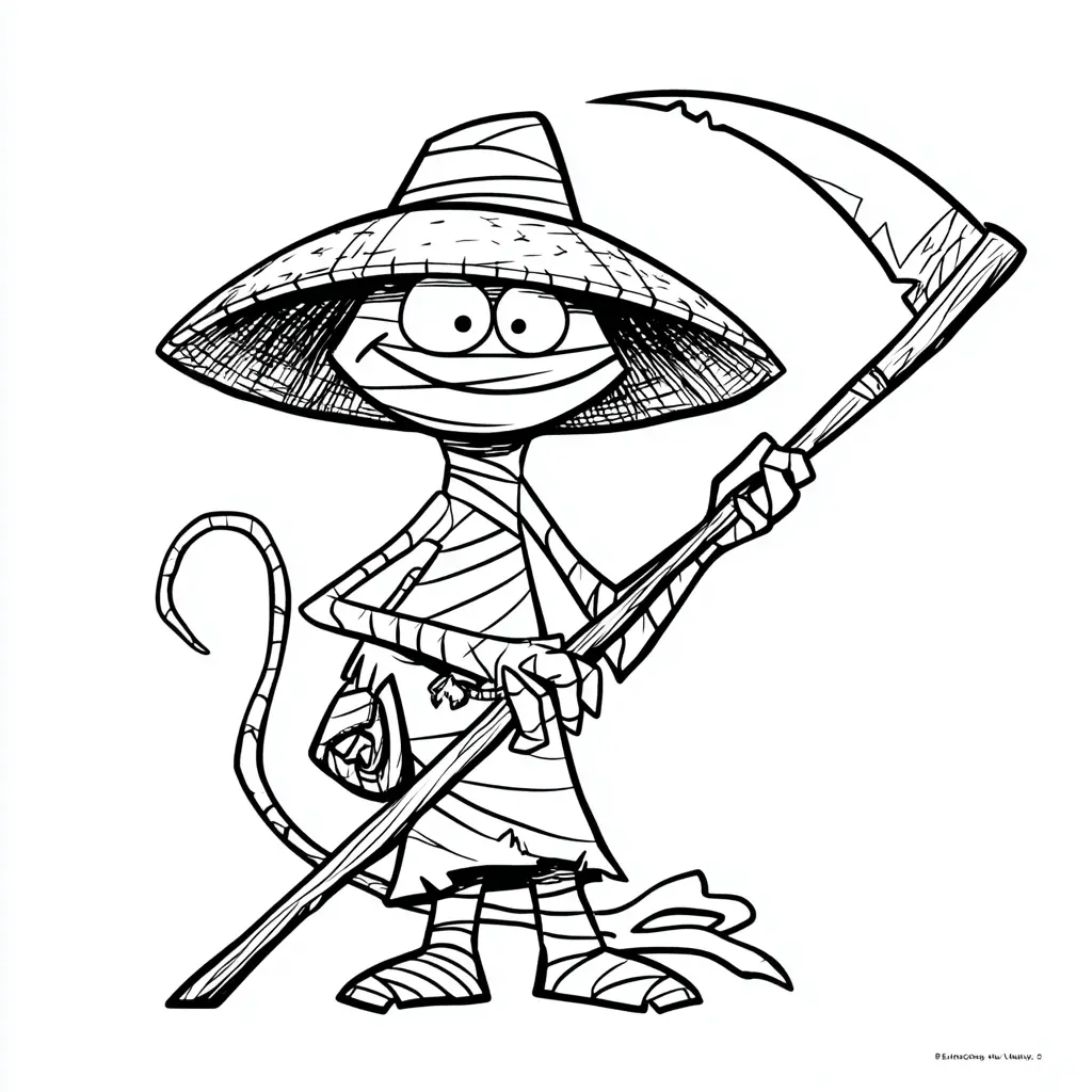 Dibujos de Halloween para colorear | MOMIA CON GUADAÑA Dibujos de Halloween para colorear | MOMIA CON GUADAÑA