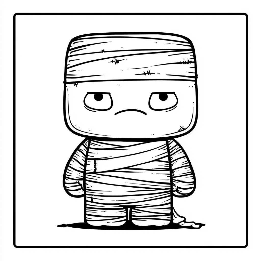 Dibujos de Halloween para colorear | MOMIA KAWAII Dibujos de Halloween para colorear | MOMIA KAWAII