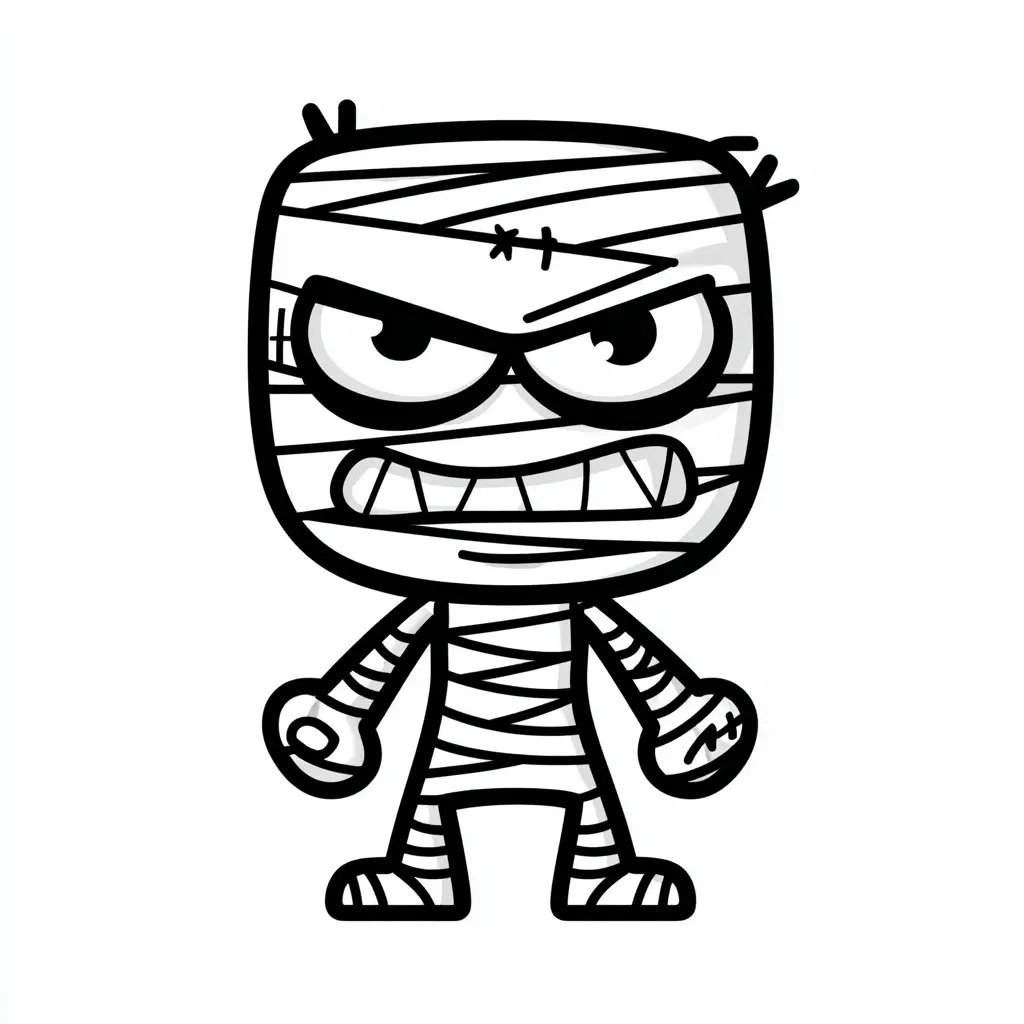 Dibujos de Halloween para colorear | MOMIA FURIOSA Dibujos de Halloween para colorear | MOMIA FURIOSA