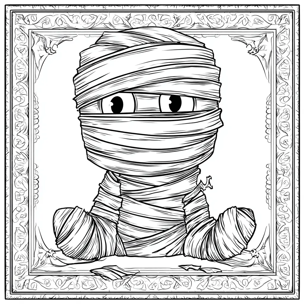 Dibujos de Halloween para colorear | CUADRO DE MOMIA Dibujos de Halloween para colorear | CUADRO DE MOMIA