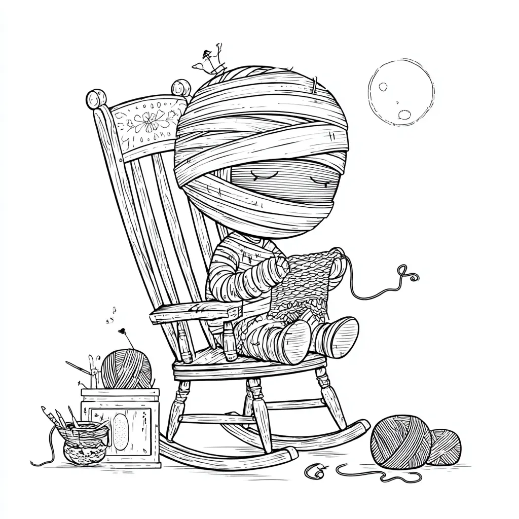 Dibujos de Halloween para colorear | MOMIA CON OVILLOS Dibujos de Halloween para colorear | MOMIA CON OVILLOS