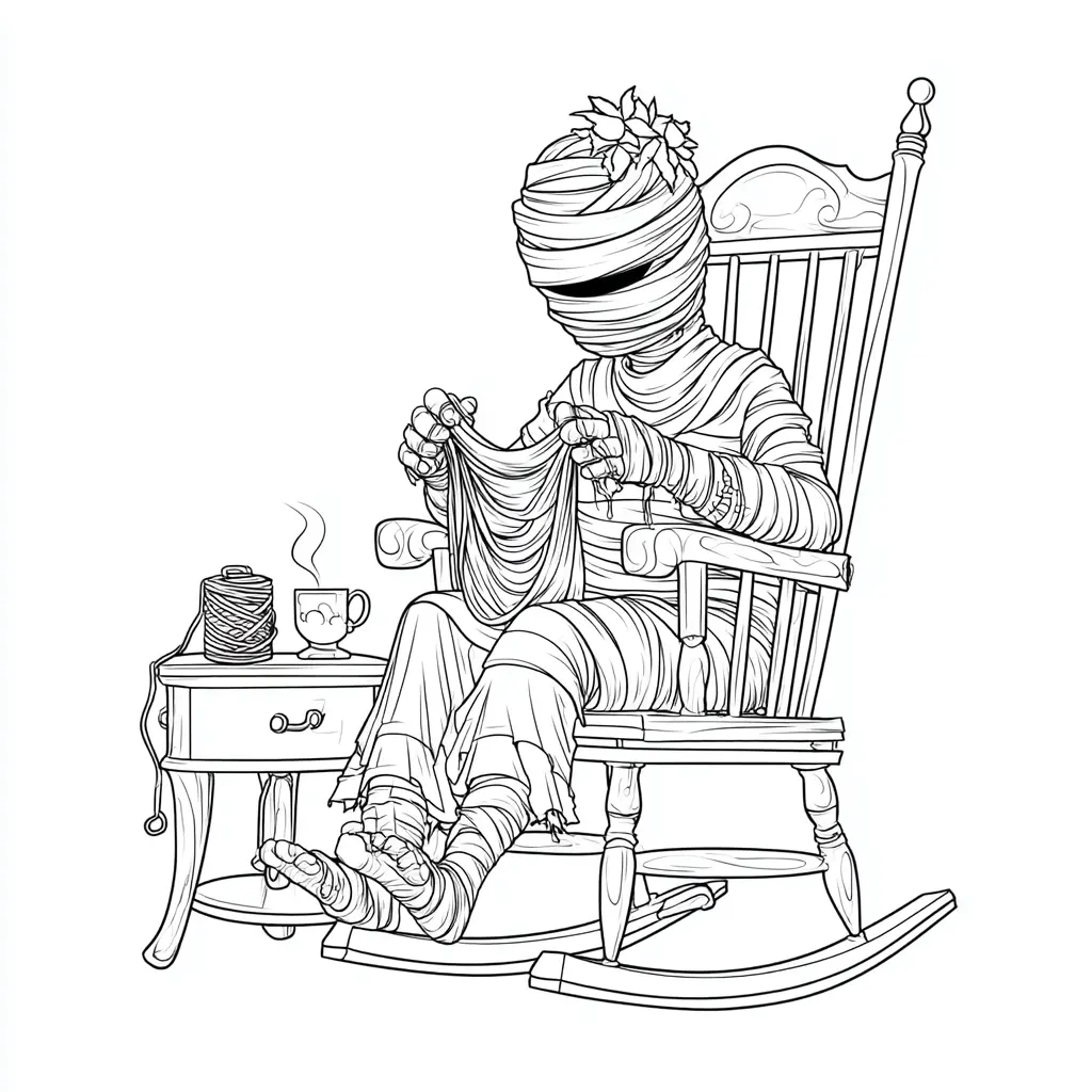 Dibujos de Halloween para colorear | MOMIA RELAJADA Dibujos de Halloween para colorear | MOMIA RELAJADA