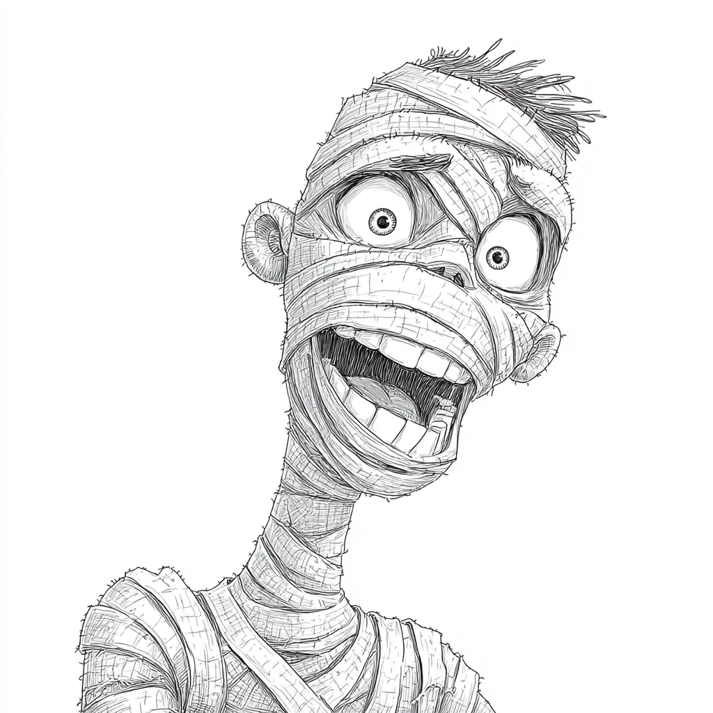 Dibujos de Halloween para colorear | CARICATURA DE MOMIA Dibujos de Halloween para colorear | CARICATURA DE MOMIA