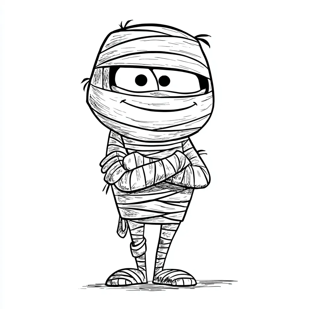 Dibujos de Halloween para colorear | MOMIA SIMPÁTICA Dibujos de Halloween para colorear | MOMIA SIMPÁTICA