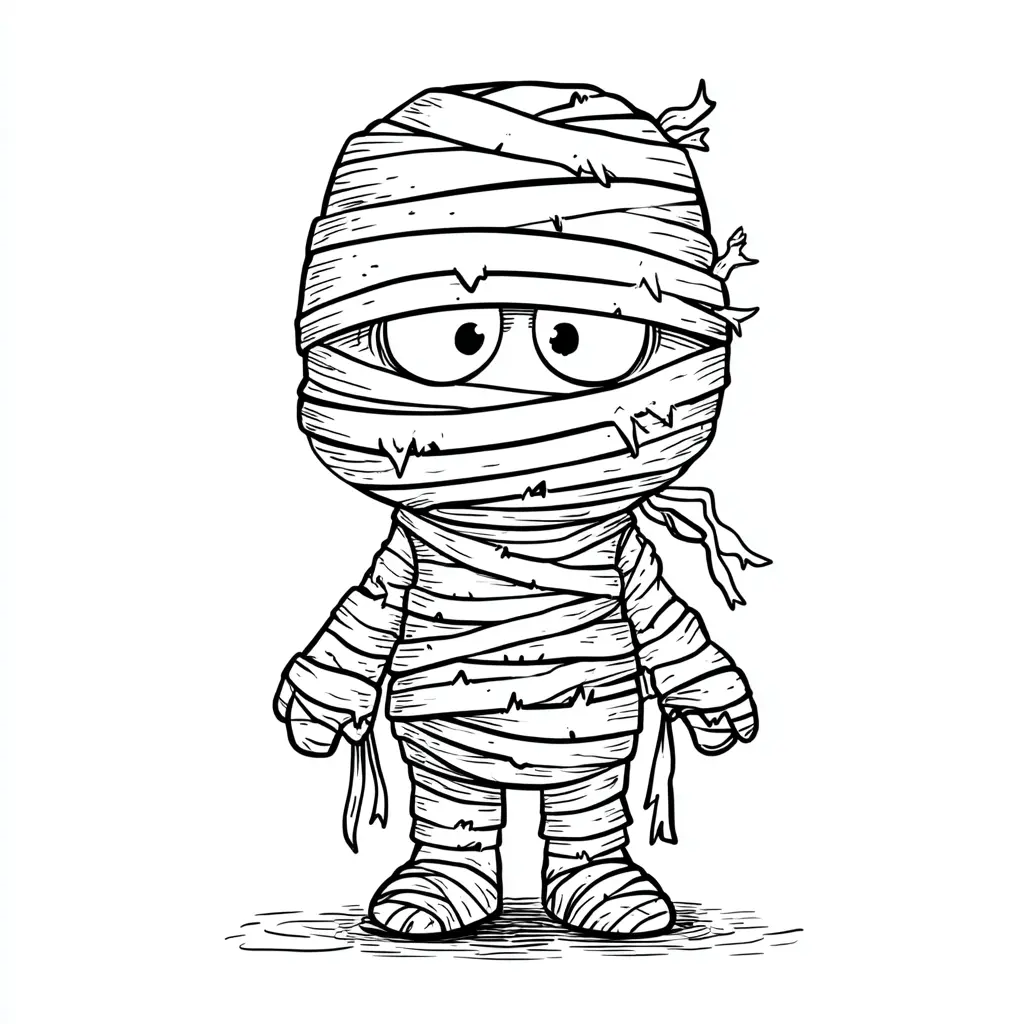 Dibujos de Halloween para colorear | MOMIA TIERNA Dibujos de Halloween para colorear | MOMIA TIERNA