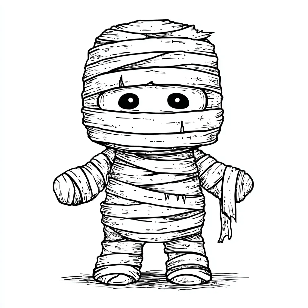 Dibujos de Halloween para colorear | MOMIA SORPRENDIDA Dibujos de Halloween para colorear | MOMIA SORPRENDIDA