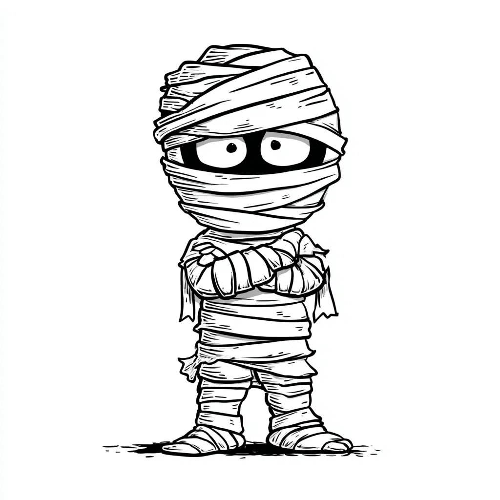 Dibujos de Halloween para colorear | MOMIA DE ROSTRO OSCURO Dibujos de Halloween para colorear | MOMIA DE ROSTRO OSCURO