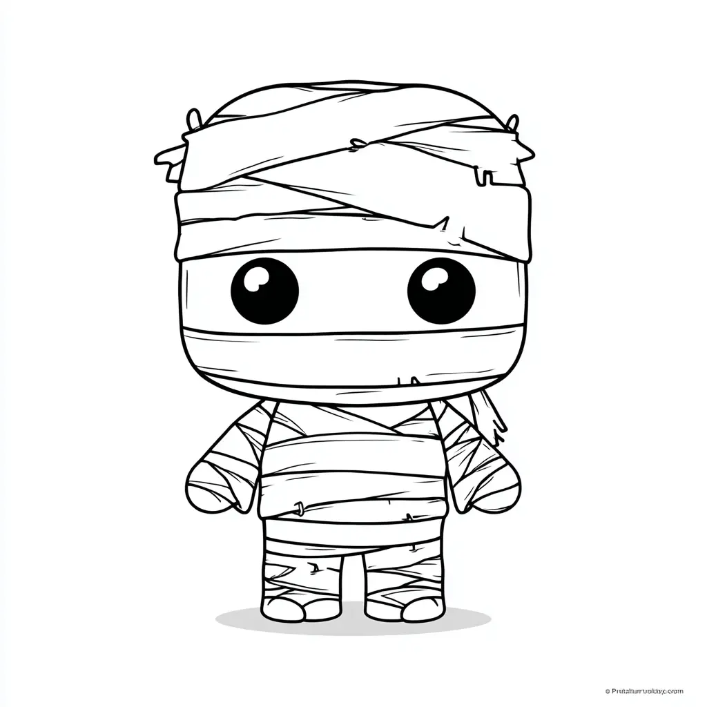 Dibujos de Halloween para colorear | MOMIA KAWAII CHIQUITA Dibujos de Halloween para colorear | MOMIA KAWAII CHIQUITA