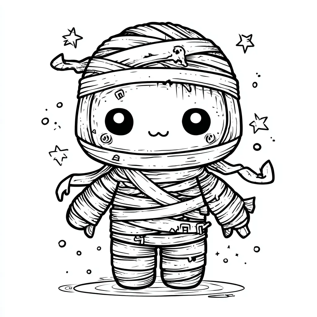 Dibujos de Halloween para colorear | MOMIA ESTRELLADA Dibujos de Halloween para colorear | MOMIA ESTRELLADA