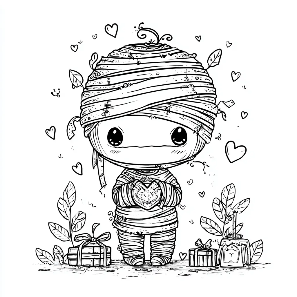 Dibujos de Halloween para colorear | MOMIA AMOROSA Dibujos de Halloween para colorear | MOMIA AMOROSA