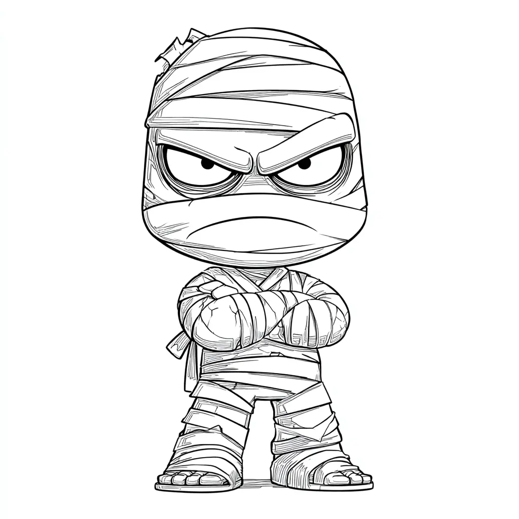 Dibujos de Halloween para colorear | MOMIA ENFADADA Dibujos de Halloween para colorear | MOMIA ENFADADA