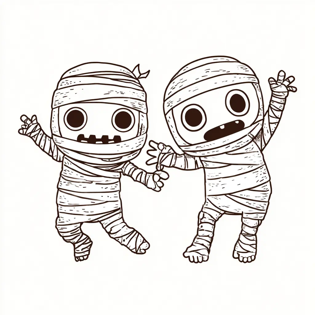 Dibujos de Halloween para colorear | PEQUEÑAS MOMIAS KAWAII Dibujos de Halloween para colorear | PEQUEÑAS MOMIAS KAWAII