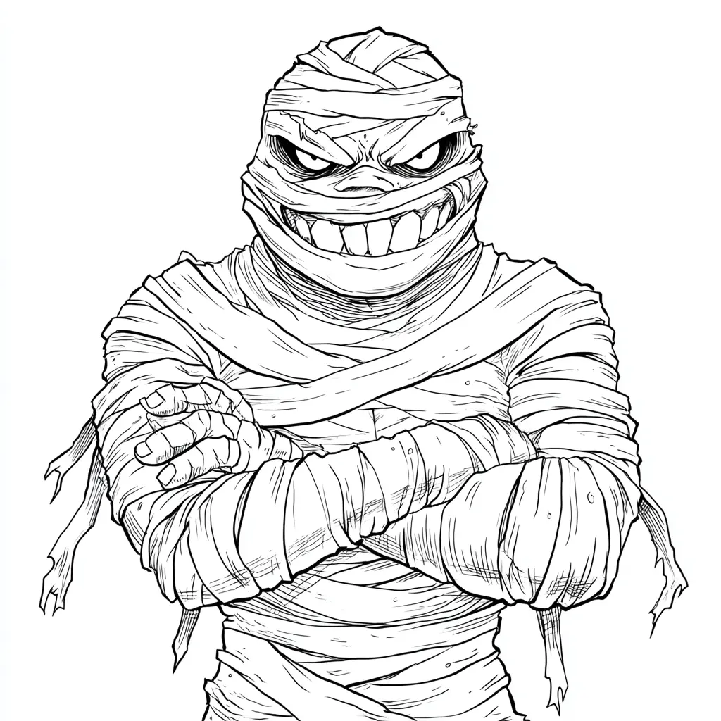 Dibujos de Halloween para colorear | MOMIA TERRORÍFICA Dibujos de Halloween para colorear | MOMIA TERRORÍFICA