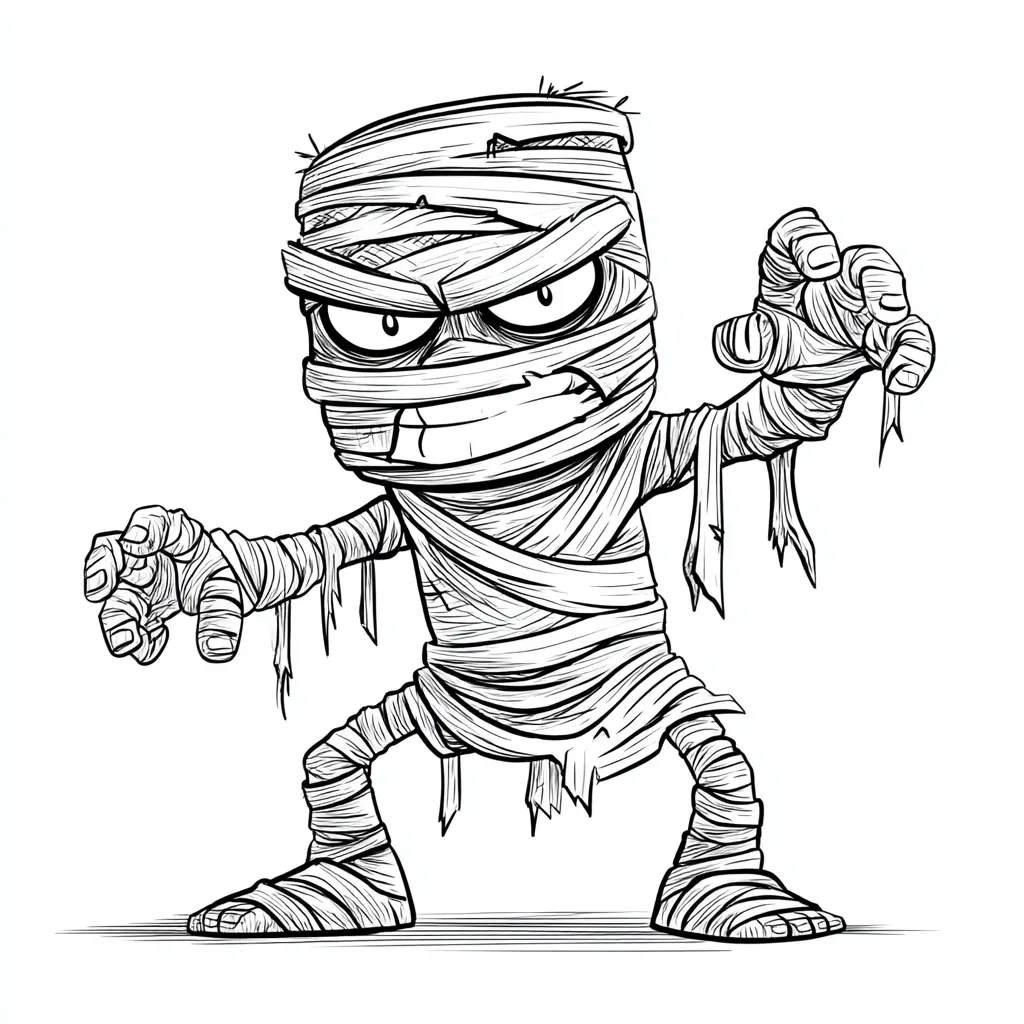 Dibujos de Halloween para colorear | MOMIA ATACANDO Dibujos de Halloween para colorear | MOMIA ATACANDO