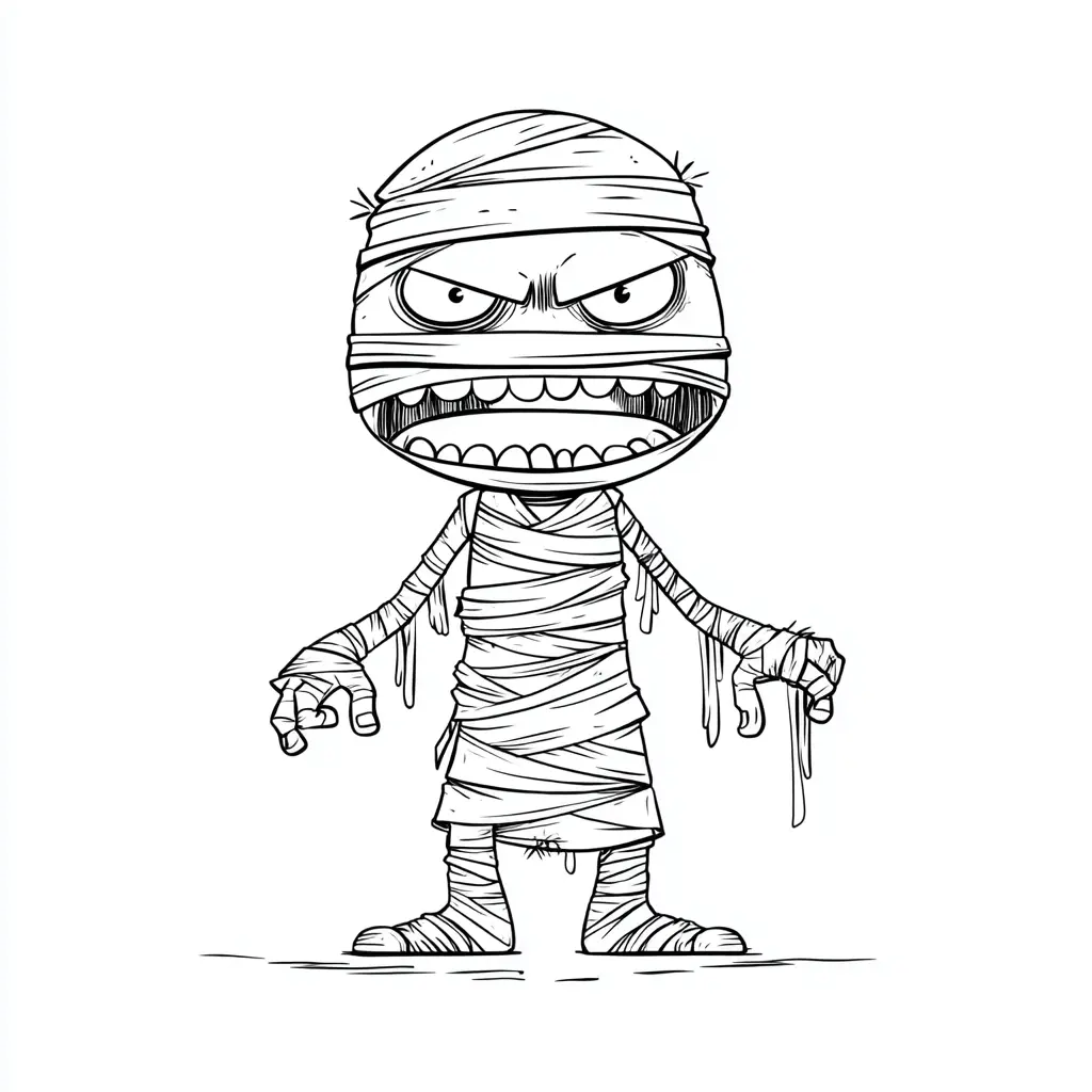 Dibujos de Halloween para colorear | MOMIA HORRIPILANTE Dibujos de Halloween para colorear | MOMIA HORRIPILANTE