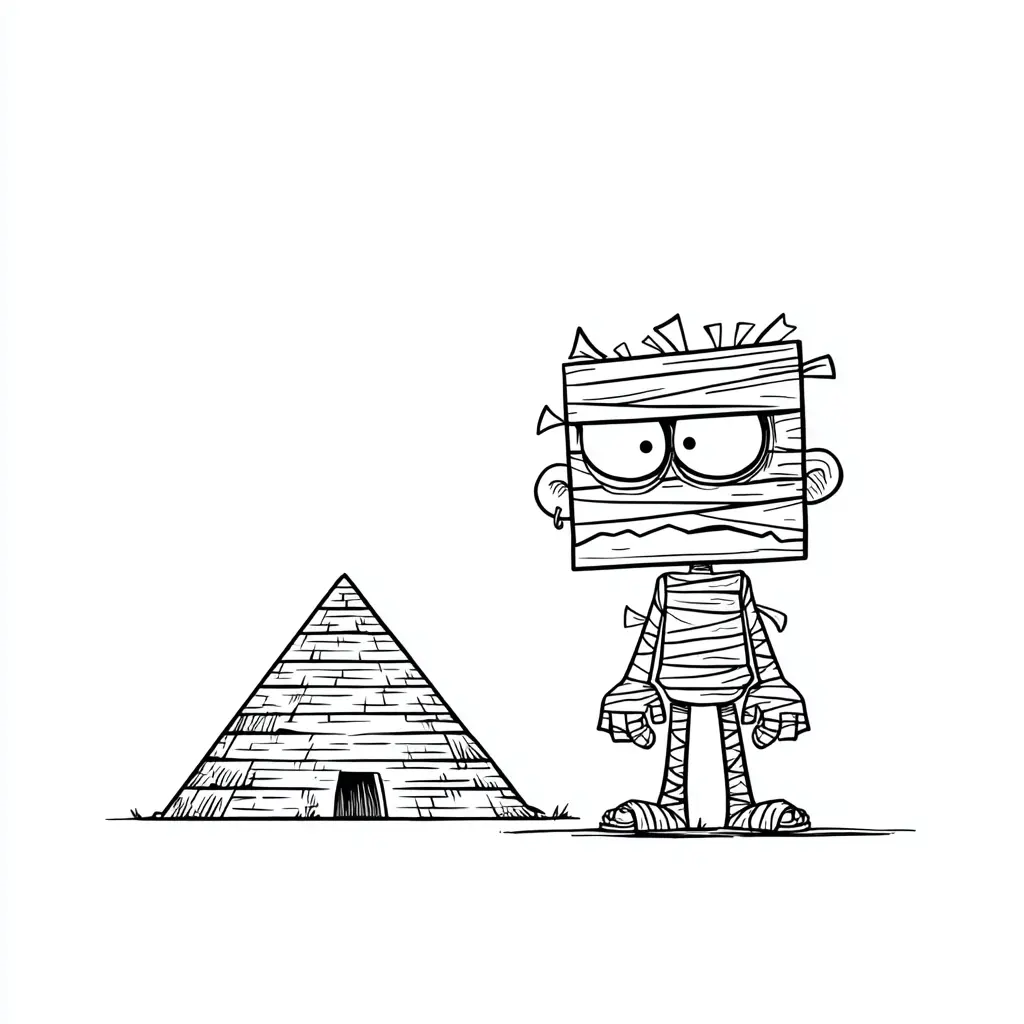 Dibujos de Halloween para colorear | MOMIA CUADRADA Dibujos de Halloween para colorear | MOMIA CUADRADA