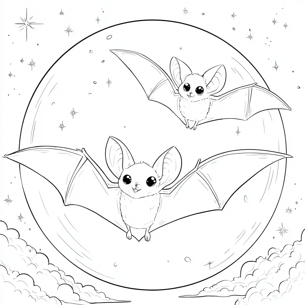 Dibujos de Halloween para colorear | MURCIÉLAGOS EN LA NOCHE Dibujos de Halloween para colorear | MURCIÉLAGOS EN LA NOCHE