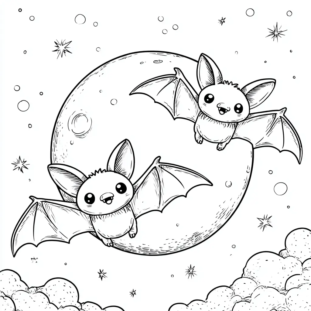Dibujos de Halloween para colorear | MURCIÉLAGOS KAWAII Dibujos de Halloween para colorear | MURCIÉLAGOS KAWAII
