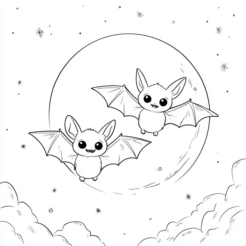 Dibujos de Halloween para colorear | MURCIÉLAGOS DE NOCHE Dibujos de Halloween para colorear | MURCIÉLAGOS DE NOCHE