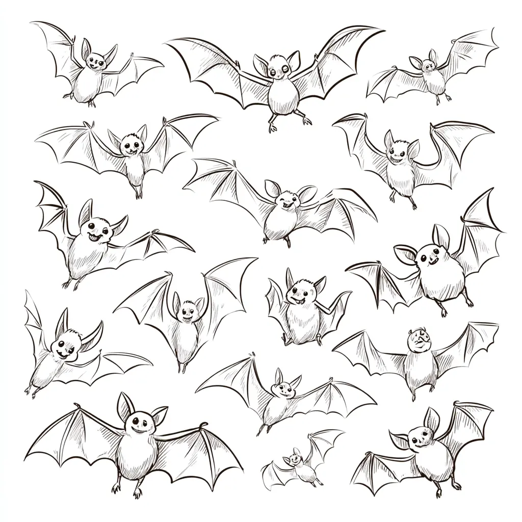 Dibujos de Halloween para colorear | MURCIÉLAGOS VARIOS Dibujos de Halloween para colorear | MURCIÉLAGOS VARIOS