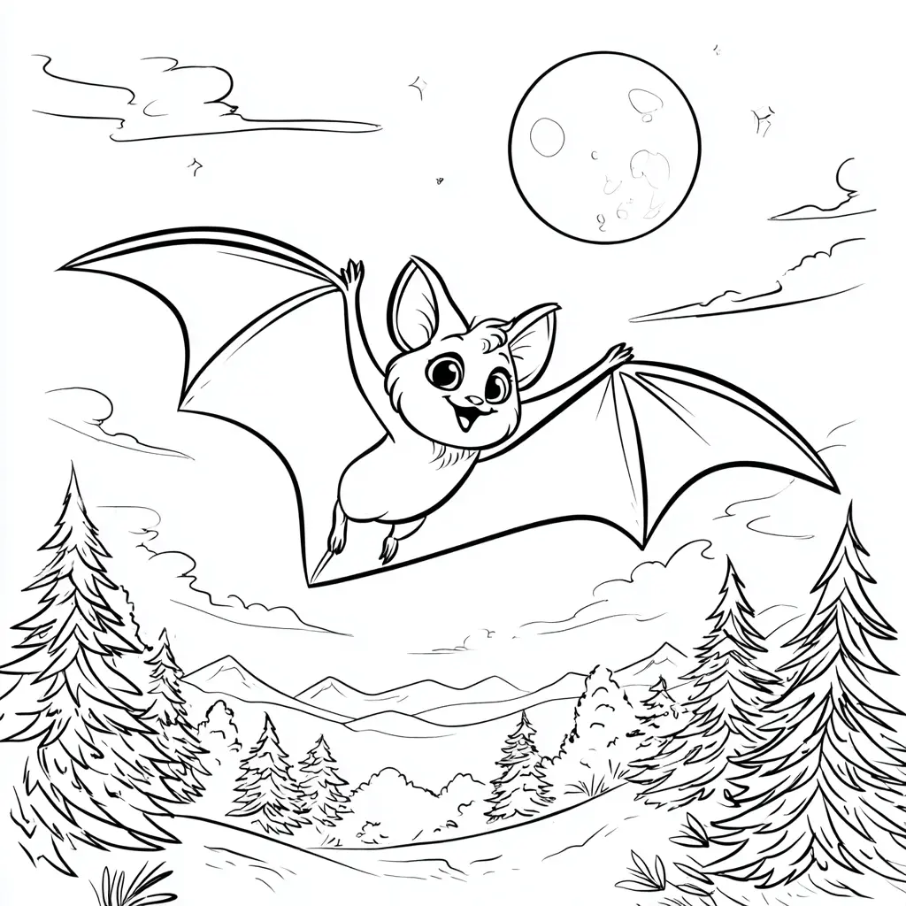 Dibujos de Halloween para colorear | MURCIÉLAGO EN EL BOSQUE Dibujos de Halloween para colorear | MURCIÉLAGO EN EL BOSQUE