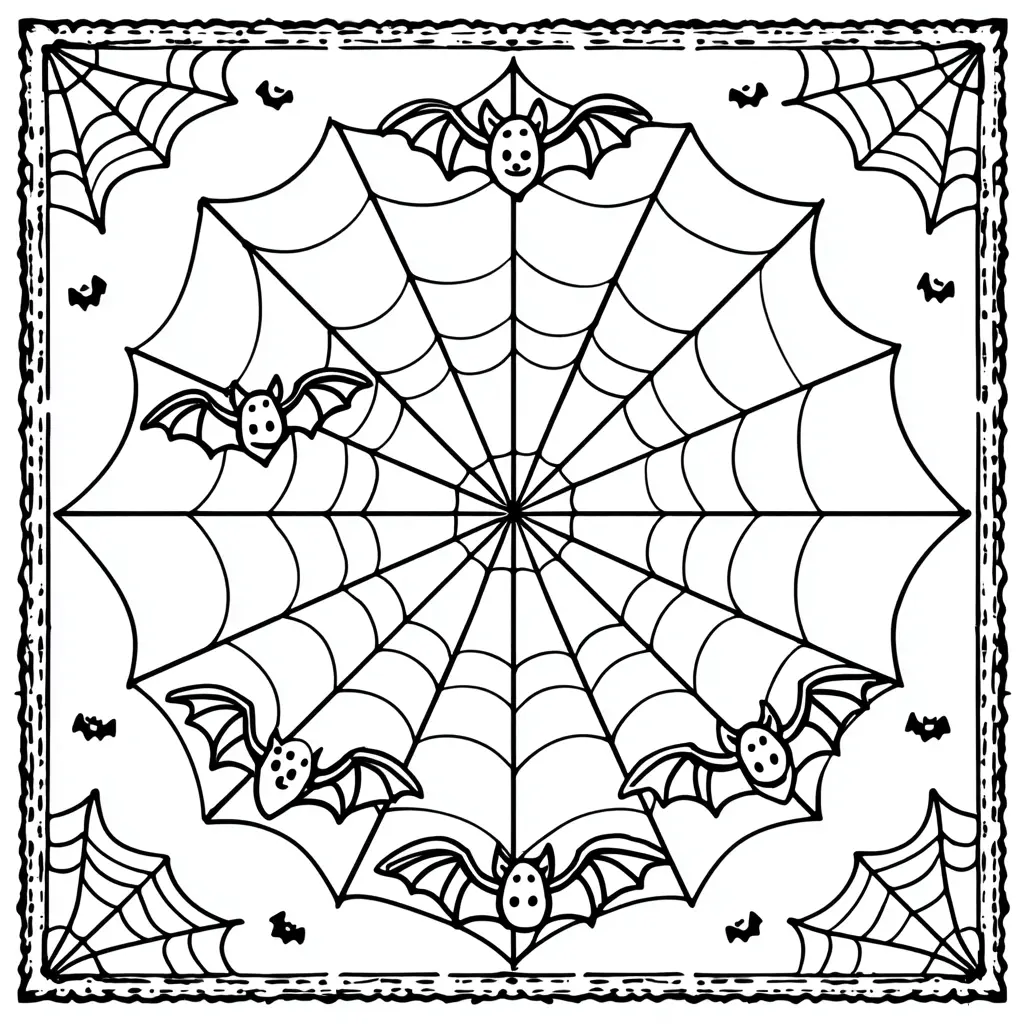 Dibujos de Halloween para colorear | MURCIÉLAGOS EN LA TELARAÑA Dibujos de Halloween para colorear | MURCIÉLAGOS EN LA TELARAÑA