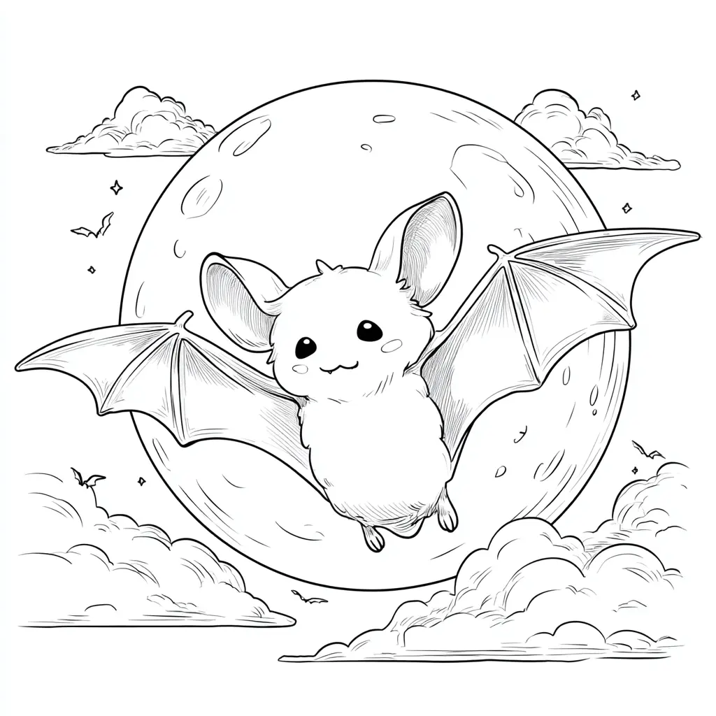 Dibujos de Halloween para colorear | MURCIÉLAGO NOCTURNO Dibujos de Halloween para colorear | MURCIÉLAGO NOCTURNO