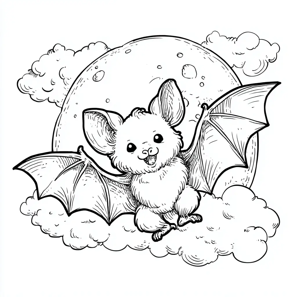 Dibujos de Halloween para colorear | MURCIÉLAGO EN LAS NUBES Dibujos de Halloween para colorear | MURCIÉLAGO EN LAS NUBES
