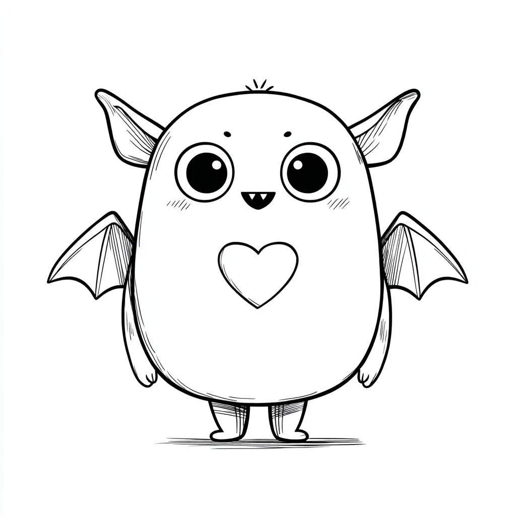Dibujos de Halloween para colorear | MURCIÉLAGO CORAZÓN Dibujos de Halloween para colorear | MURCIÉLAGO CORAZÓN
