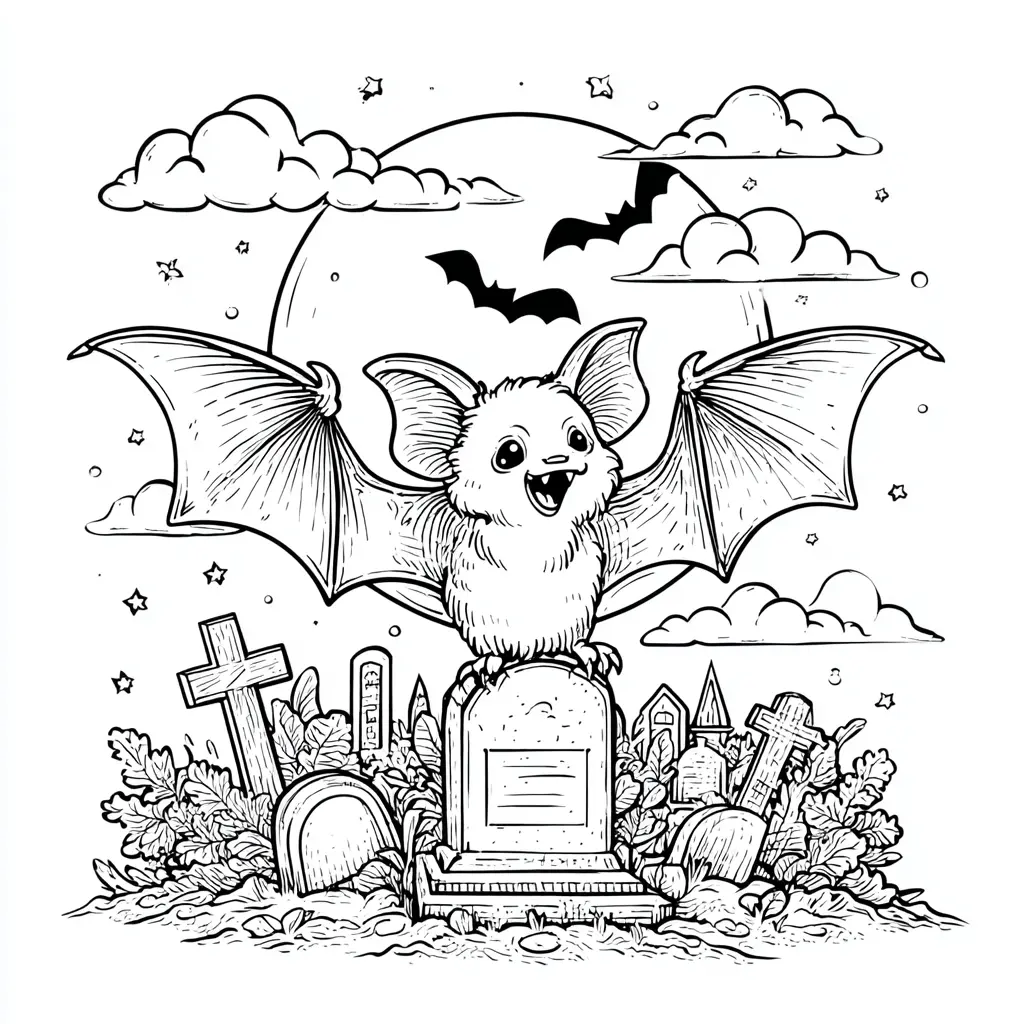 Dibujos de Halloween para colorear | MURCIÉLAGO ATERRADOR Dibujos de Halloween para colorear | MURCIÉLAGO ATERRADOR