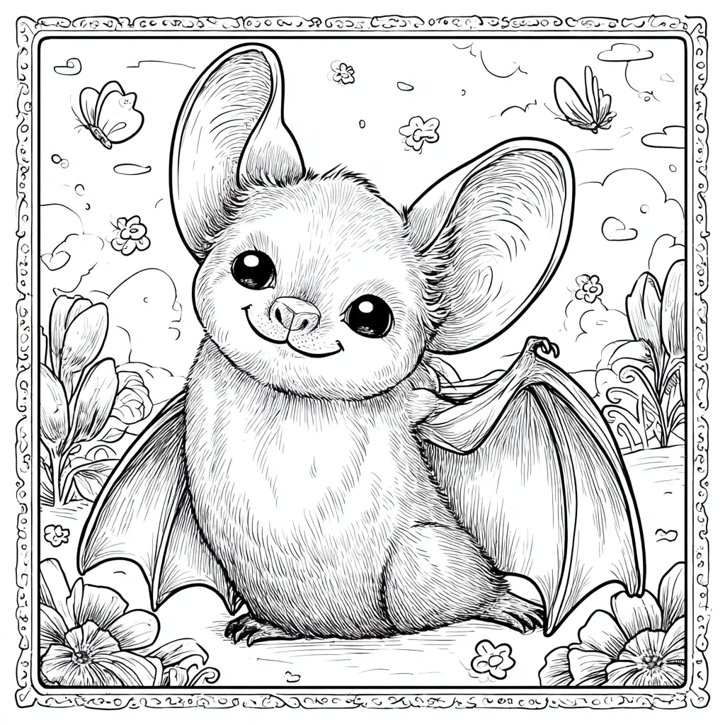 Dibujos de Halloween para colorear | MURCIÉLAGO AMIGABLE Dibujos de Halloween para colorear | MURCIÉLAGO AMIGABLE