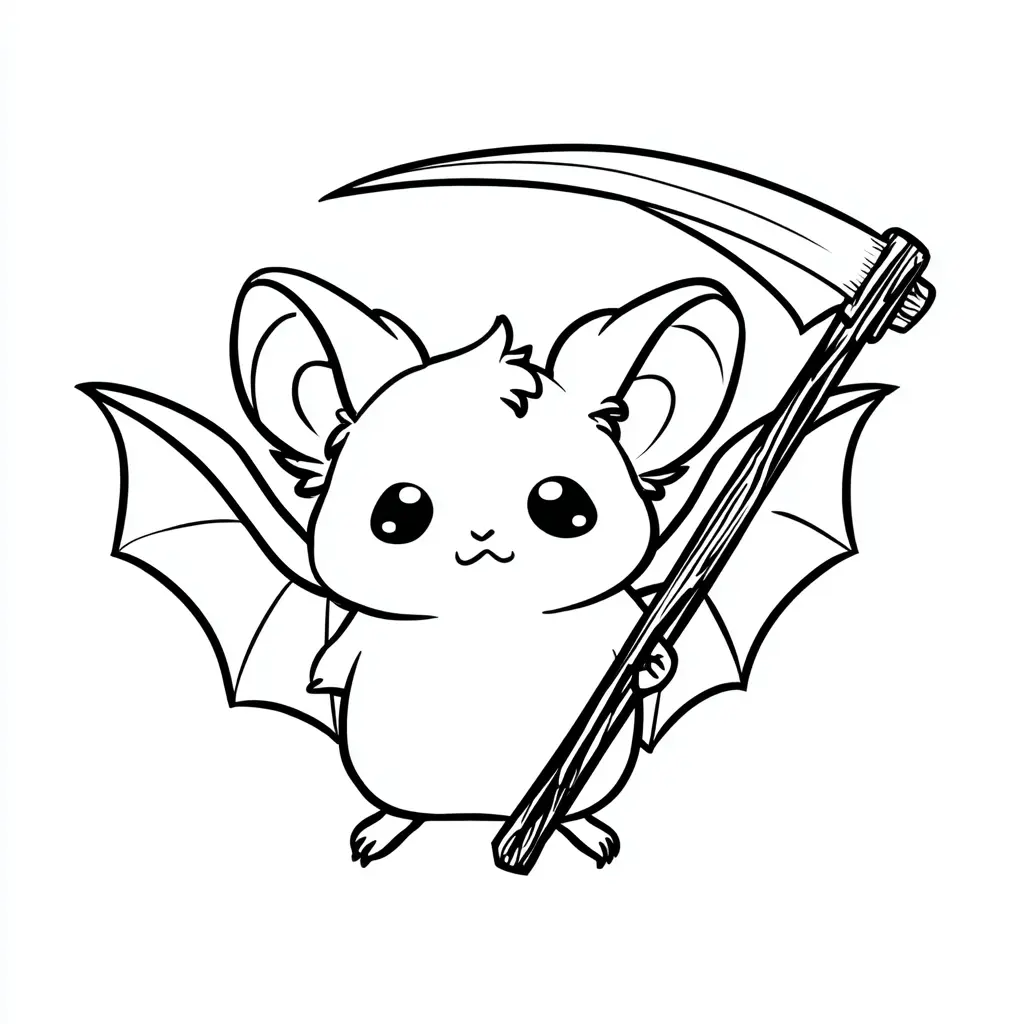 Dibujos de Halloween para colorear | MURCIÉLAGO CON GUADAÑA Dibujos de Halloween para colorear | MURCIÉLAGO CON GUADAÑA