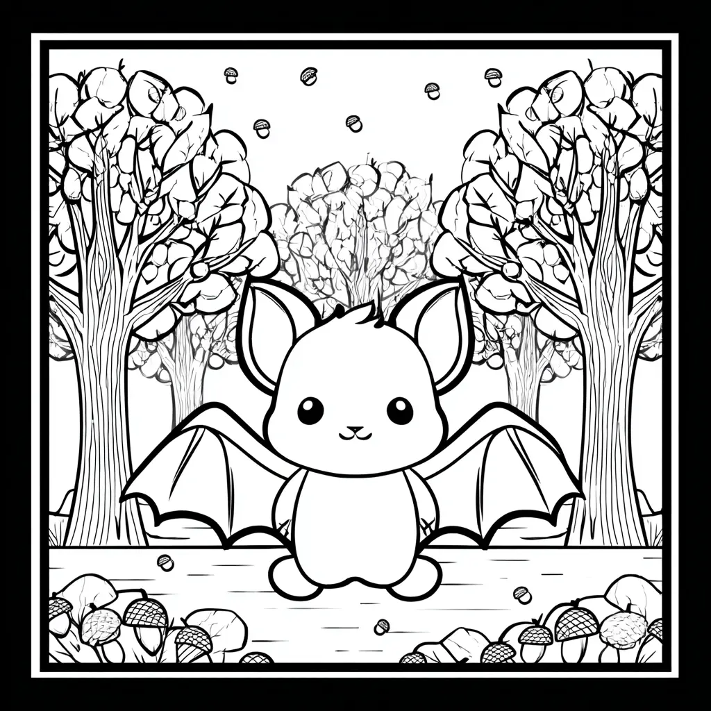 Dibujos de Halloween para colorear | MURCIÉLAGO CON ÁRBOLES Dibujos de Halloween para colorear | MURCIÉLAGO CON ÁRBOLES