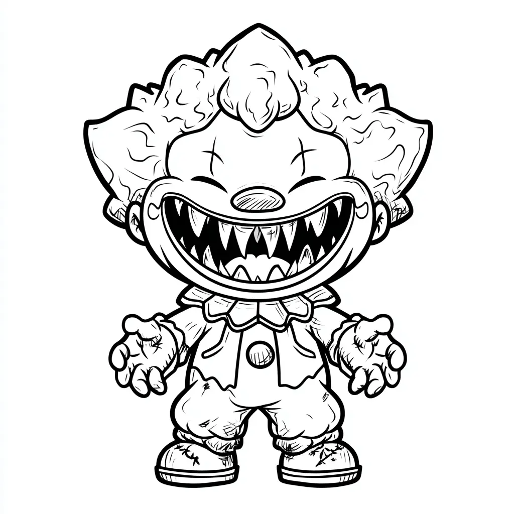 Dibujos de Halloween para colorear | PAYASO CHIBI HORRENDO Dibujos de Halloween para colorear | PAYASO CHIBI HORRENDO