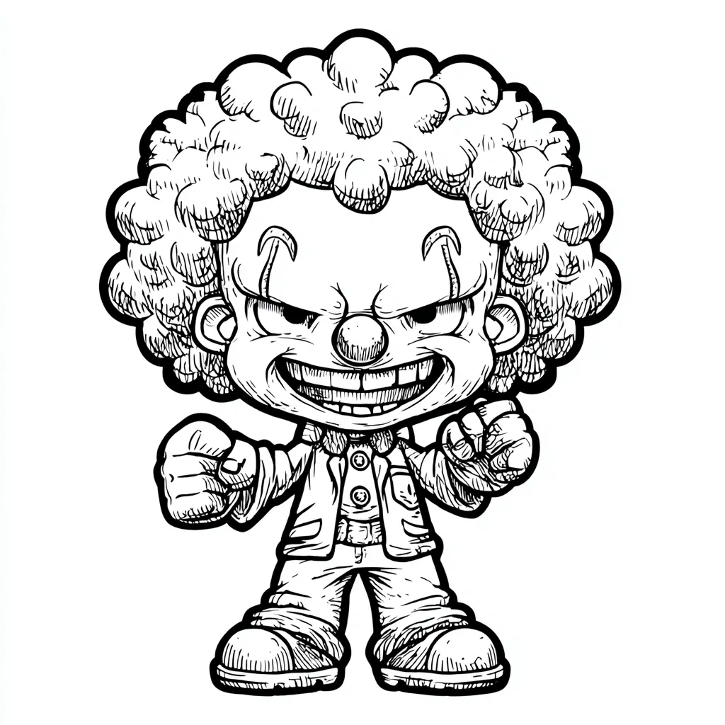 Dibujos de Halloween para colorear | PAYASO CHIBI MODERNO Dibujos de Halloween para colorear | PAYASO CHIBI MODERNO